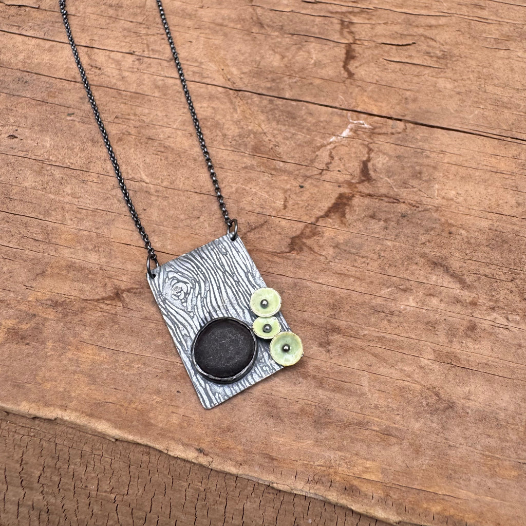 Lichen and Stone Necklace by Lakestone Jewelry