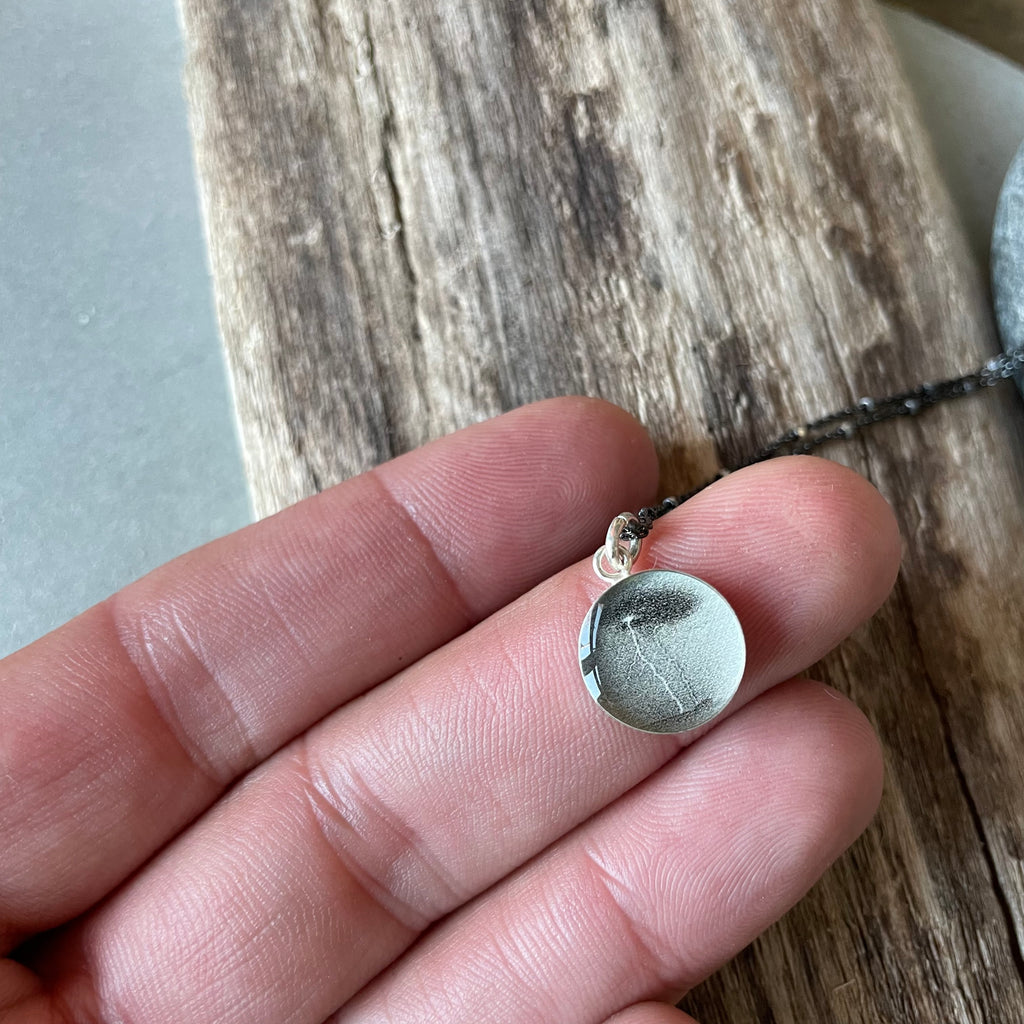 Lightning Photo Bezel Necklace on Sterling by Everyday Artifact