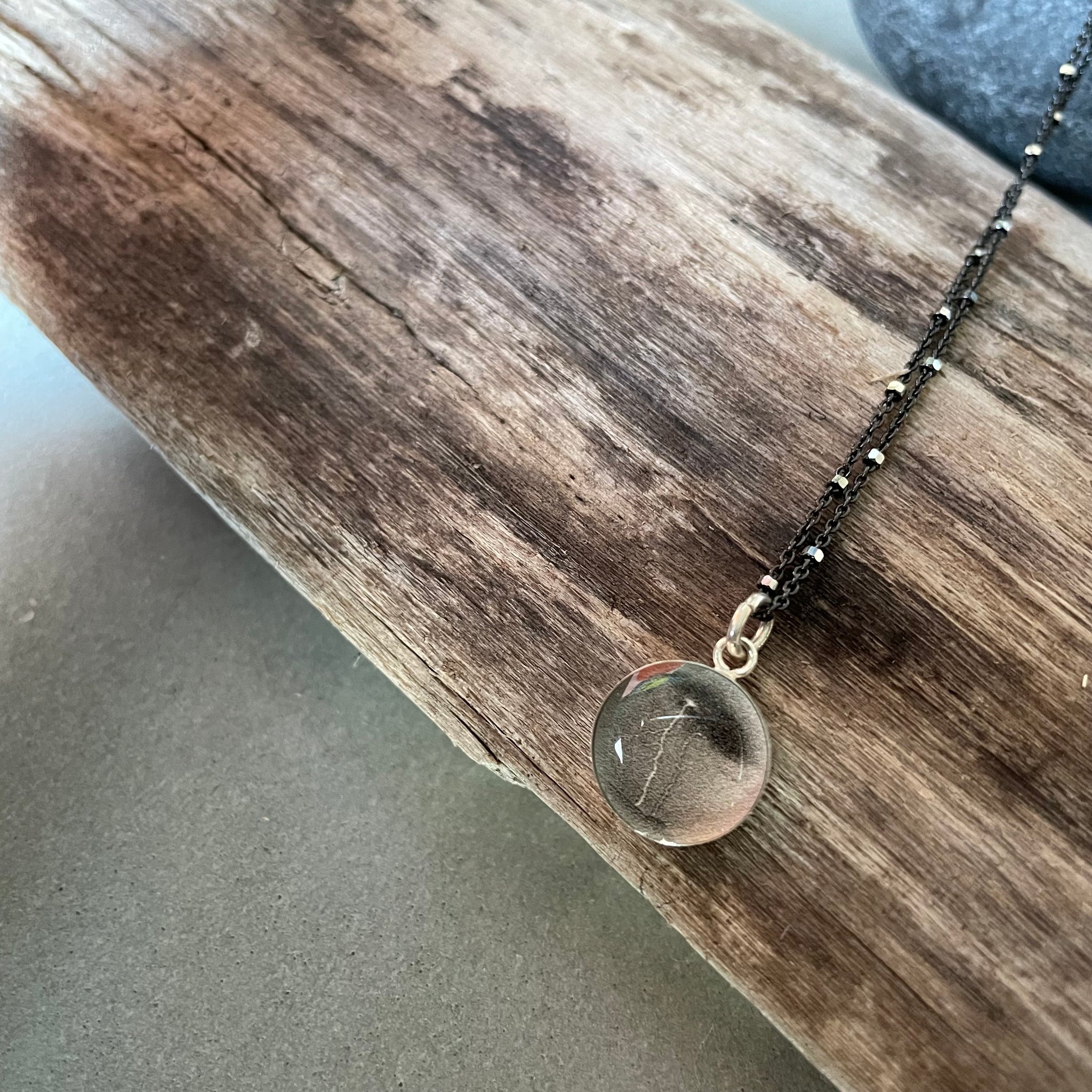 Lightning Photo Bezel Necklace on Sterling by Everyday Artifact