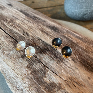 Little Bowl Post Earrings by Blacking Metals