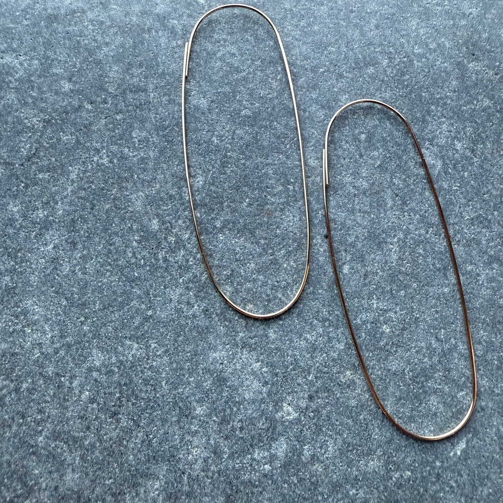 Long Hoops 14k Gold fill Earrings by 8.6.4 Design