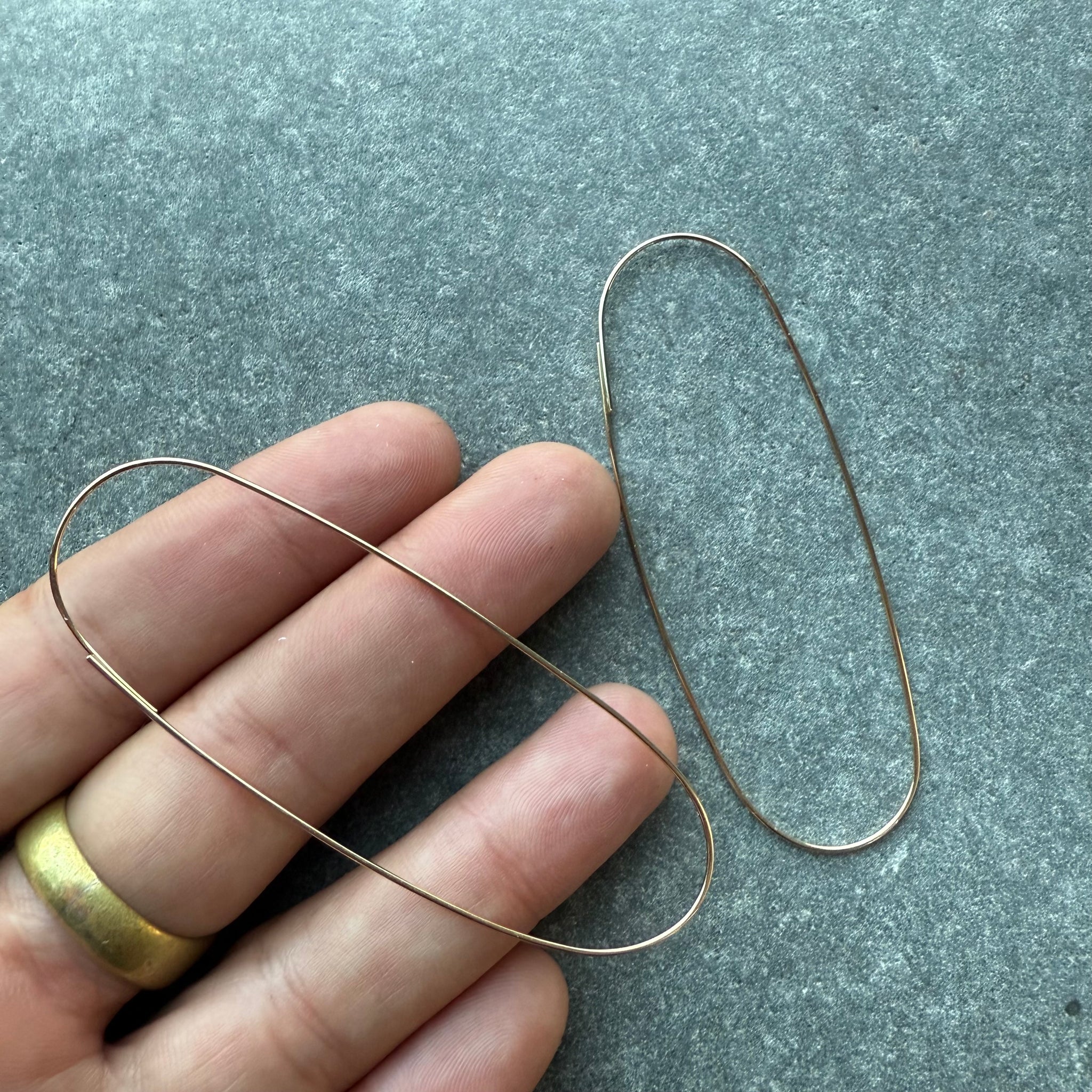 Long Hoops 14k Gold fill Earrings by 8.6.4 Design