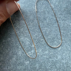 Long Hoops 14k Gold fill Earrings by 8.6.4 Design