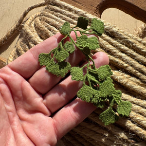 Maidenhair Fern Embroidered Brooch by Botanopia