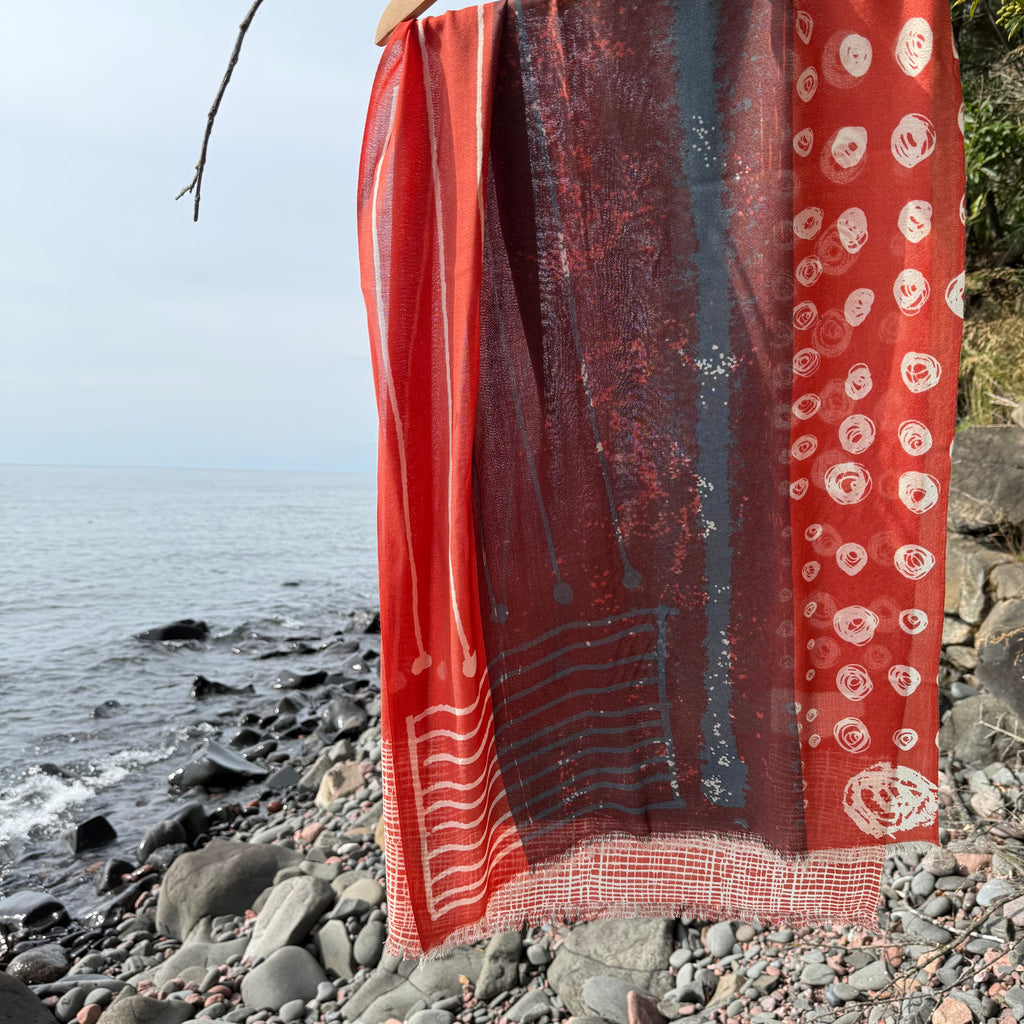 Mars Merino Scarf in Gale by Susy Pilgrim Waters