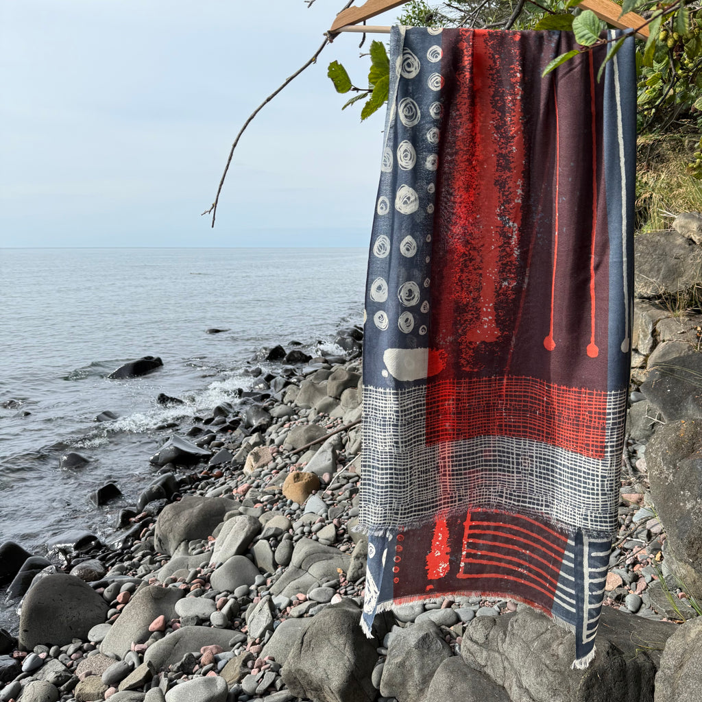 Mars Merino Scarf in Late by Susy Pilgrim Waters