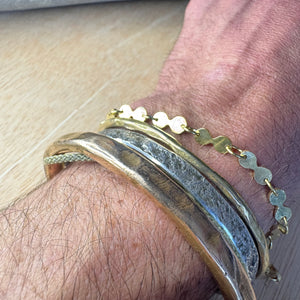 Martini Link Bracelet in Brass with Oxidized Link by Mulxiply