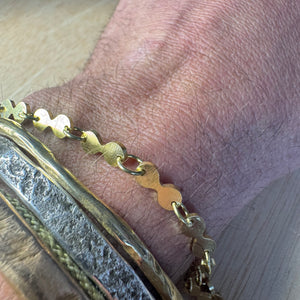 Martini Link Bracelet in Brass with Oxidized Link by Mulxiply
