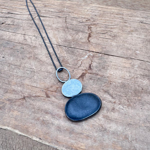 Metal Hollow Stack Necklace by Lakestone Jewelry