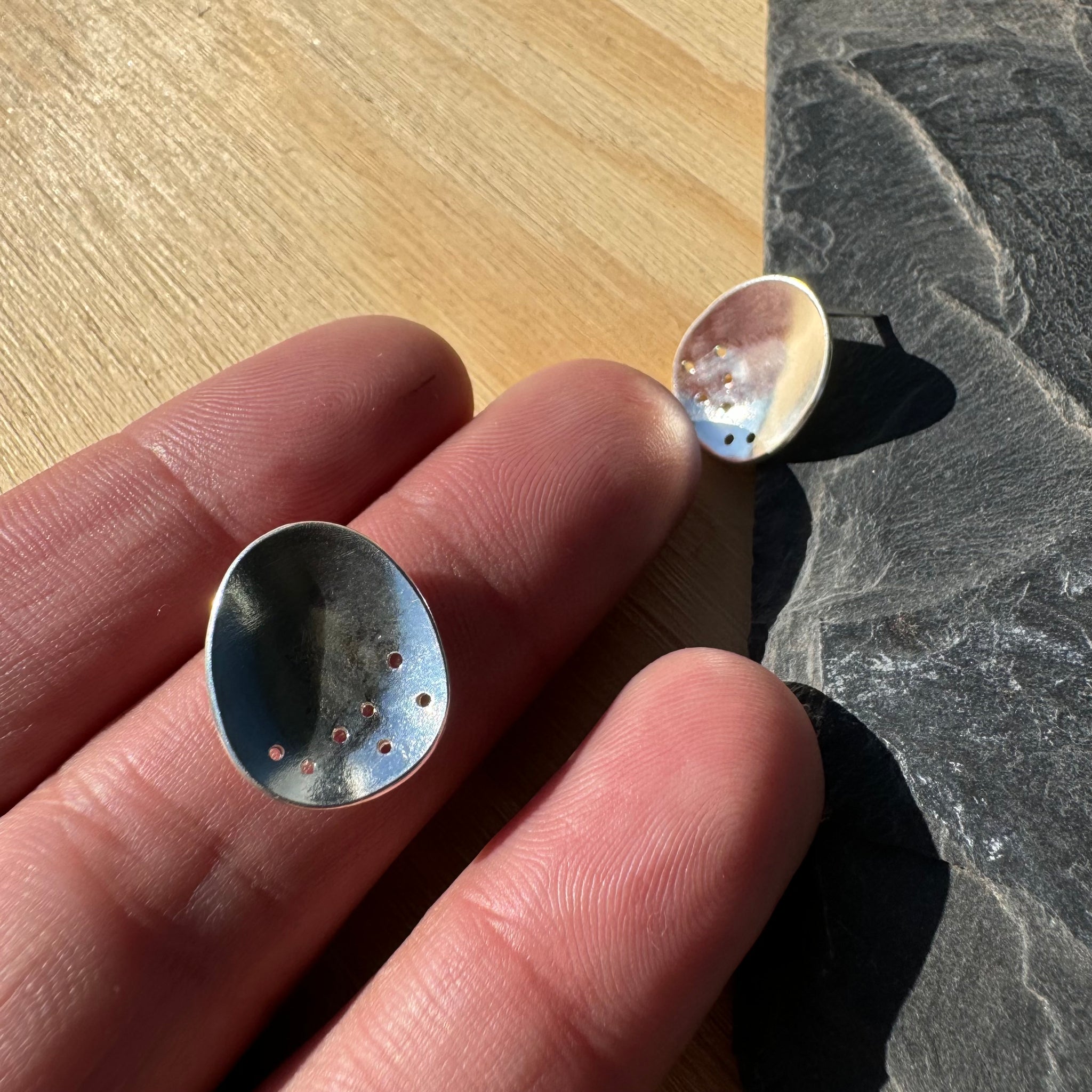 Mini Origin Stud Earrings in Sterling Silver by Mulxiply