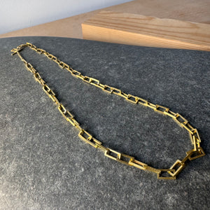 Mooring Square Necklace and Bracelet in Brass by Mulxiply
