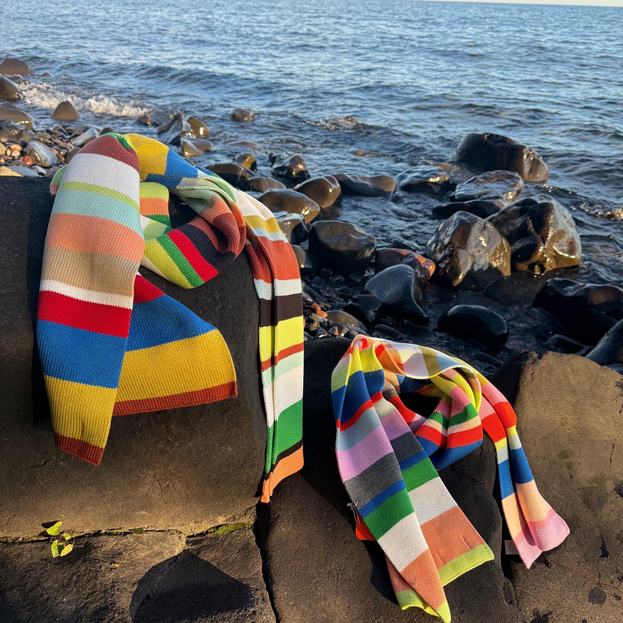 Multi Stripe Big Scarf by Verloop Knits