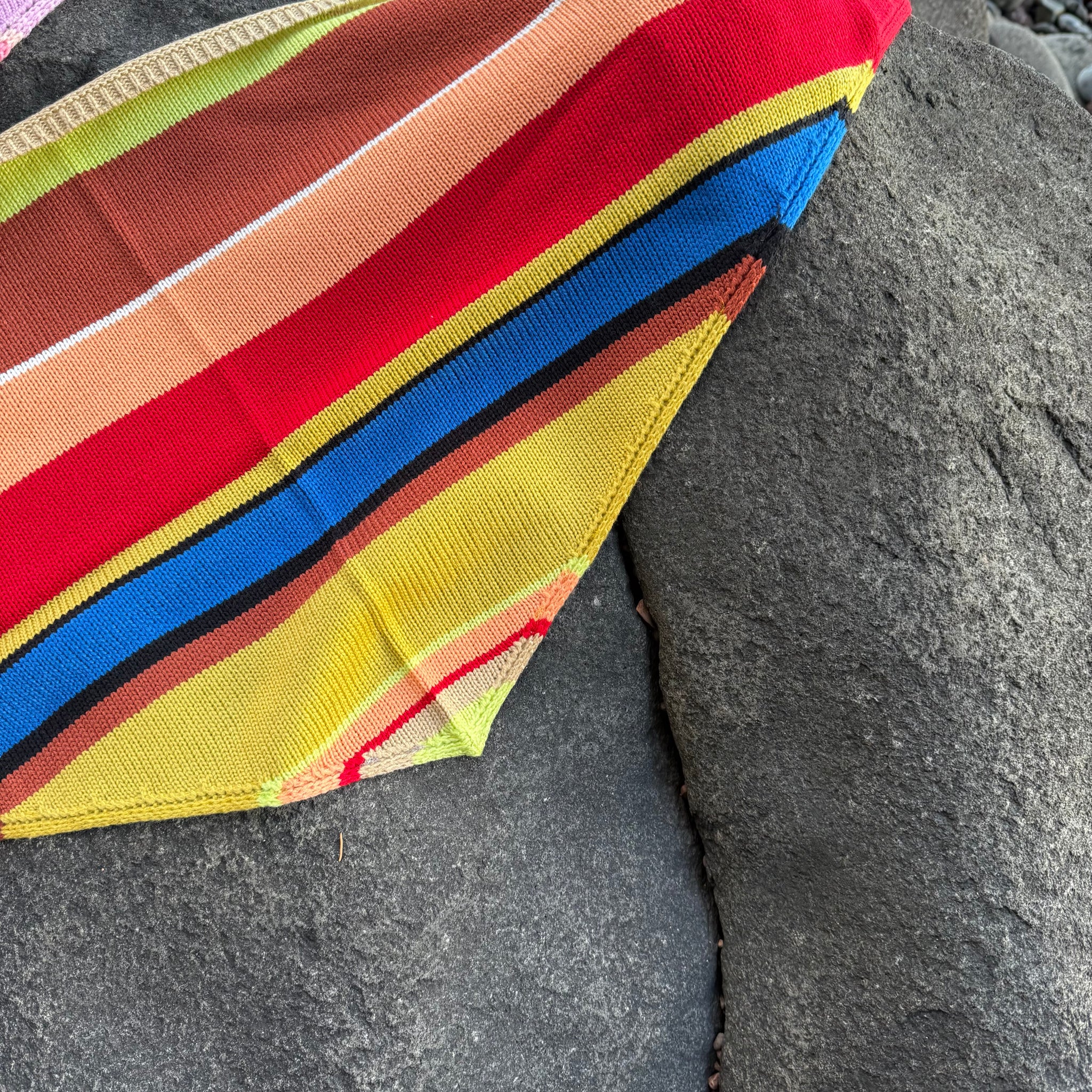 Multi Stripe Triangle Scarf by Verloop Knits