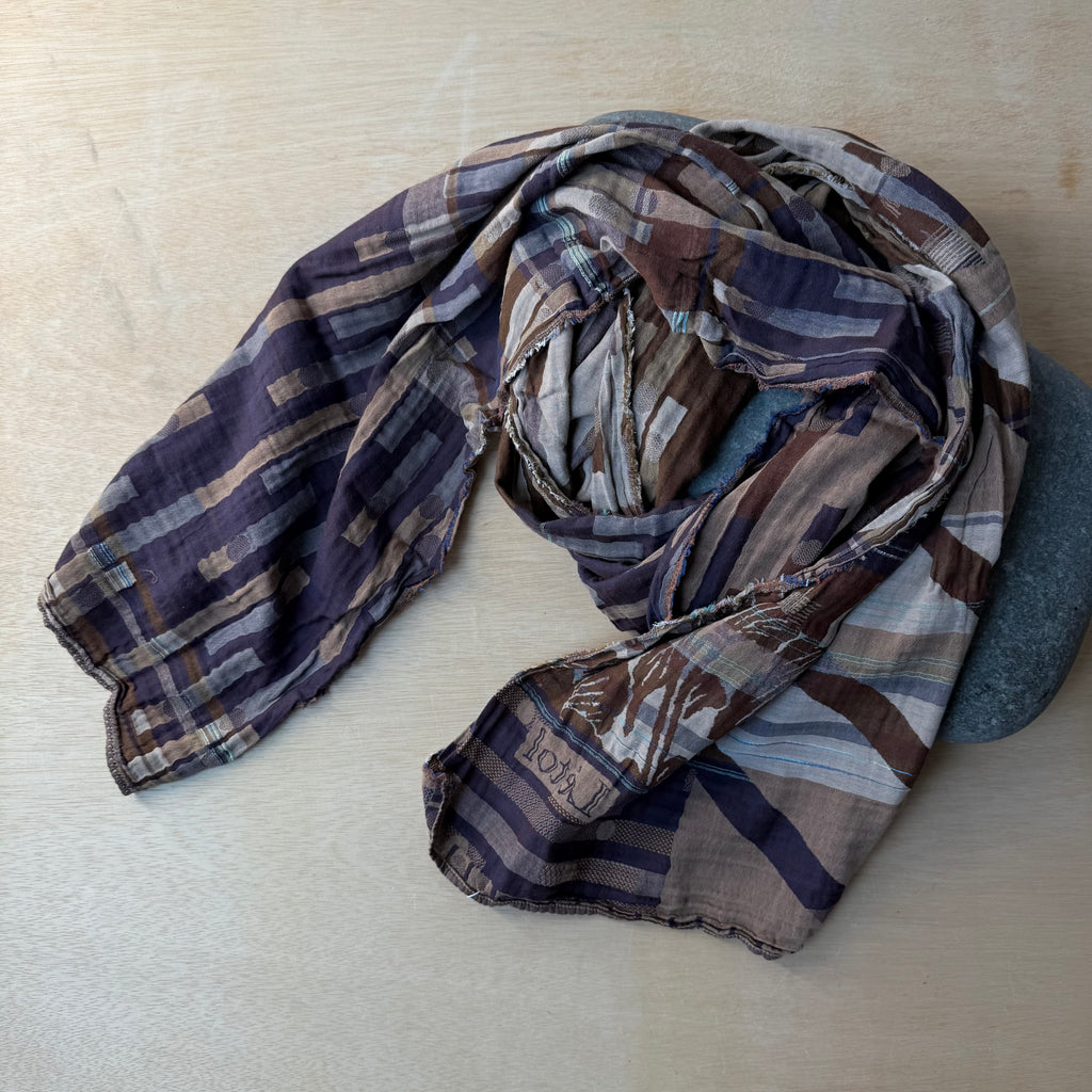 Nicolas Jacquard Scarf in Augergine by Letol