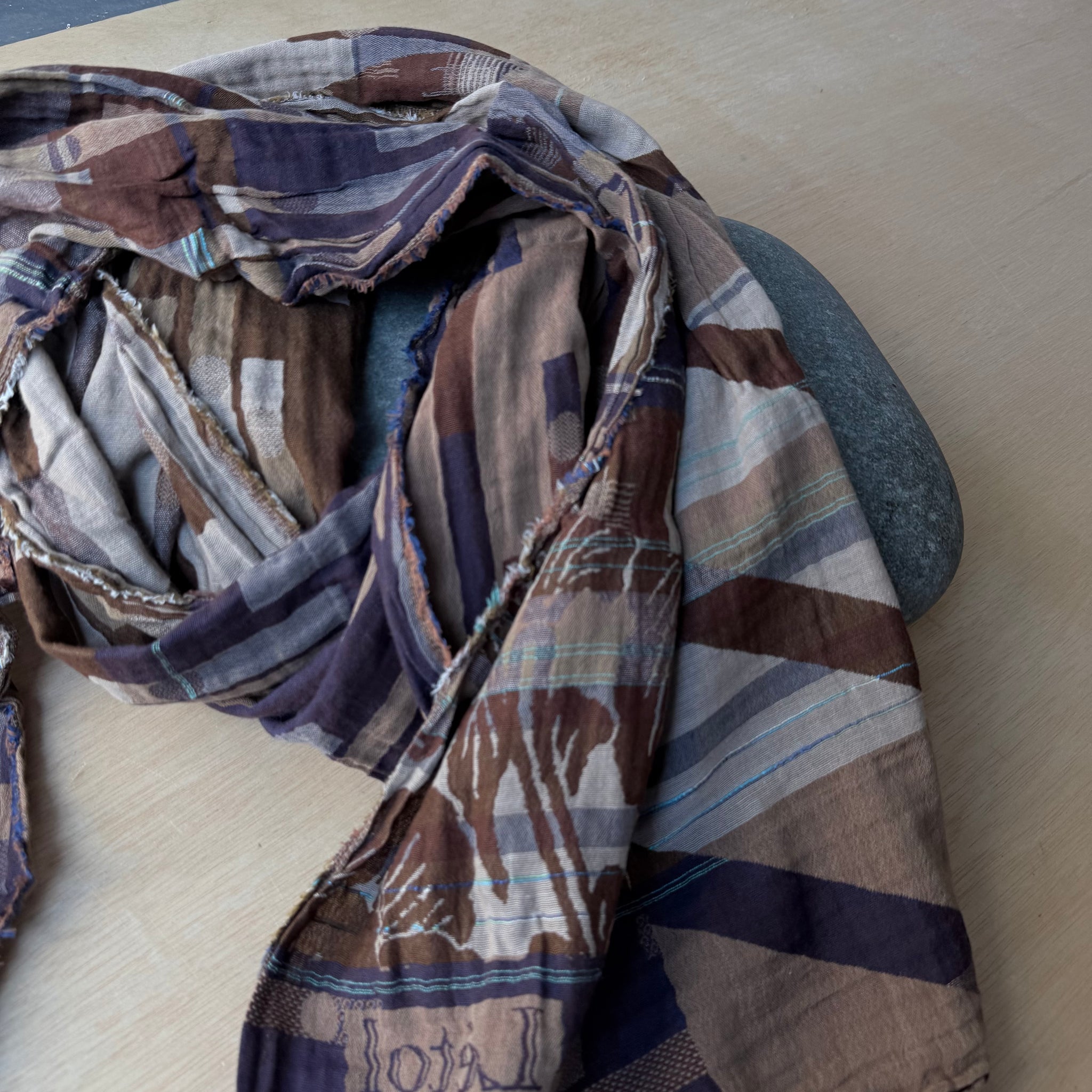 Nicolas Jacquard Scarf in Augergine by Letol