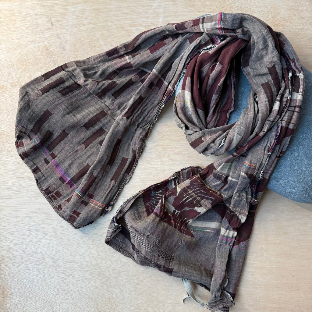 Nicolas Jacquard Scarf in Chocolat by Letol