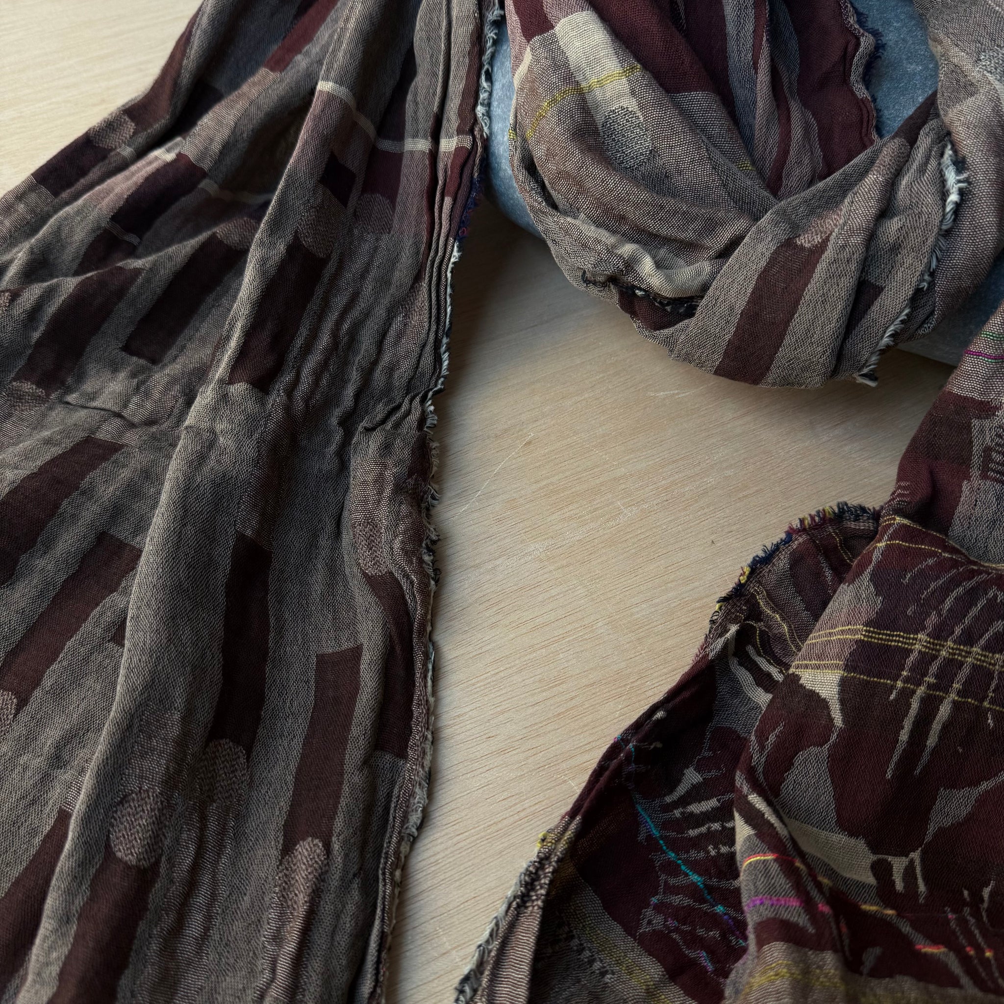 Nicolas Jacquard Scarf in Chocolat by Letol