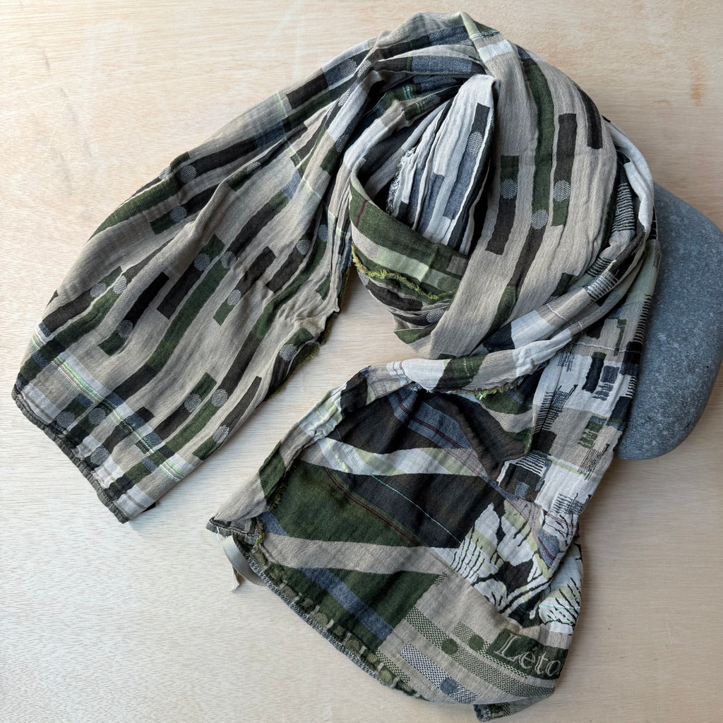 Nicolas Jacquard Scarf in Kaki by Letol