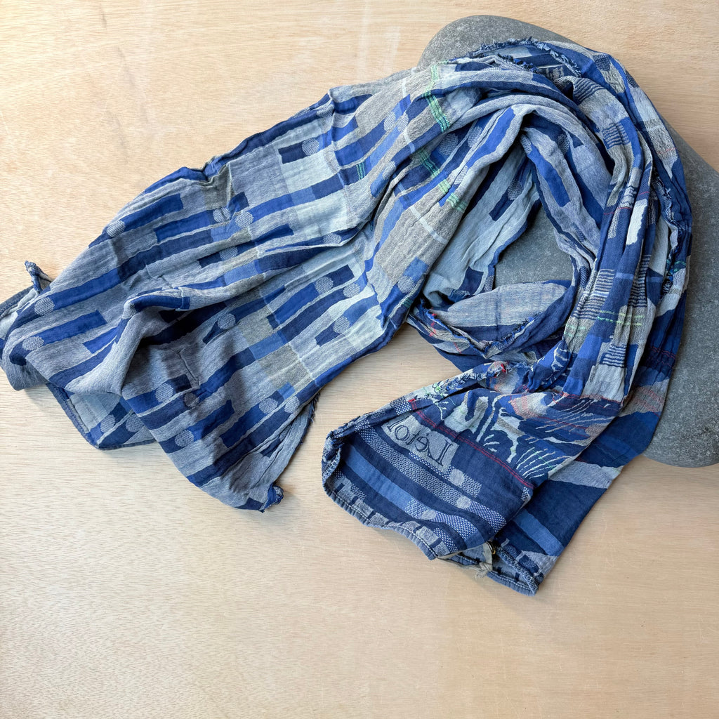 Nicolas Jacquard Scarf in Roi Blue by Letol