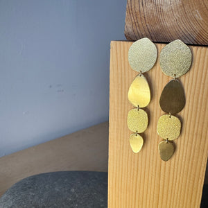Ochiru Dangle Earrings in Brass by Mulxiply