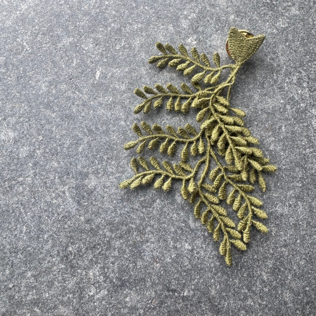 Olive Branch Embroidered Brooch by Botanopia