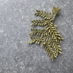 Olive Branch Embroidered Brooch by Botanopia