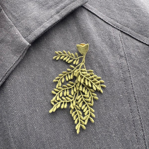 Olive Branch Embroidered Brooch by Botanopia
