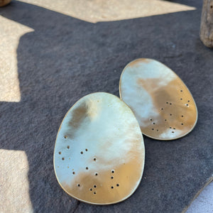 Origin Statement Earrings in Brass by Mulxiply