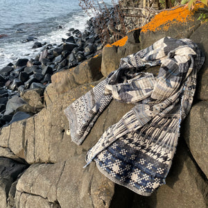 Oscar Jacquard Scarf in Gris Bleu by Letol