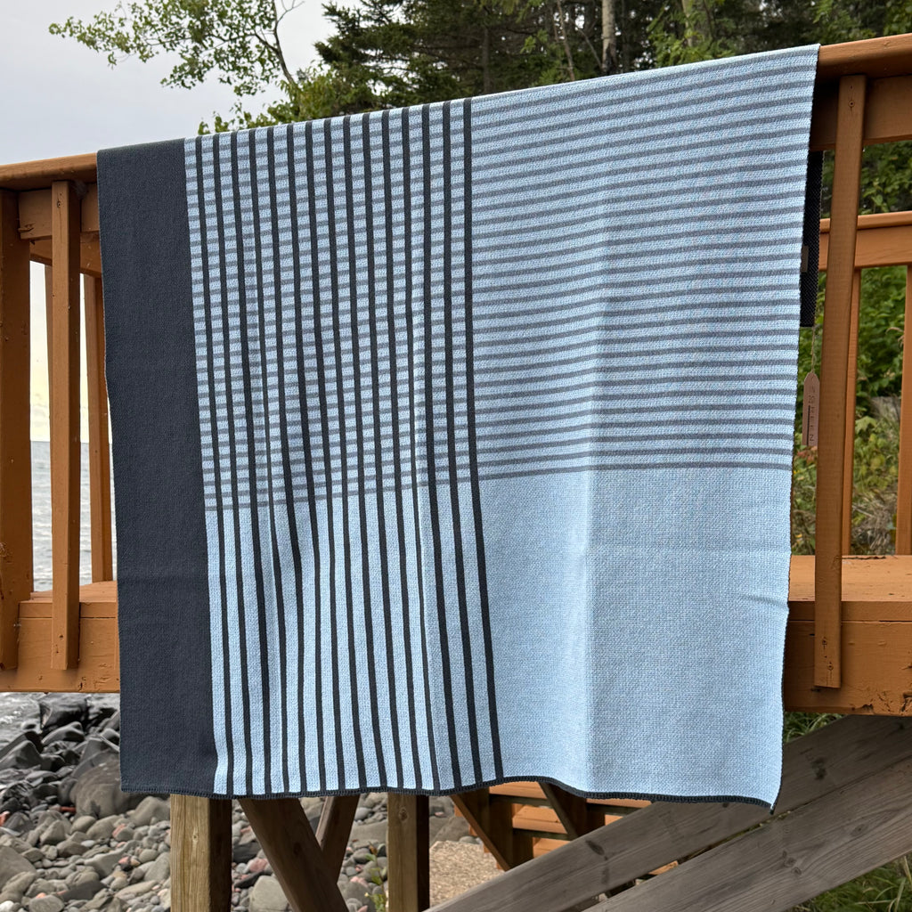 Overlap Throw in Blue by Kelly Harris Smith for In2Green