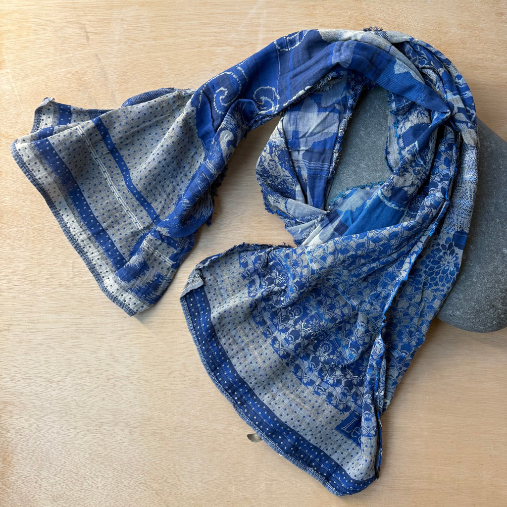 Pandora Jacquard Scarf in Grey Blue by Letol