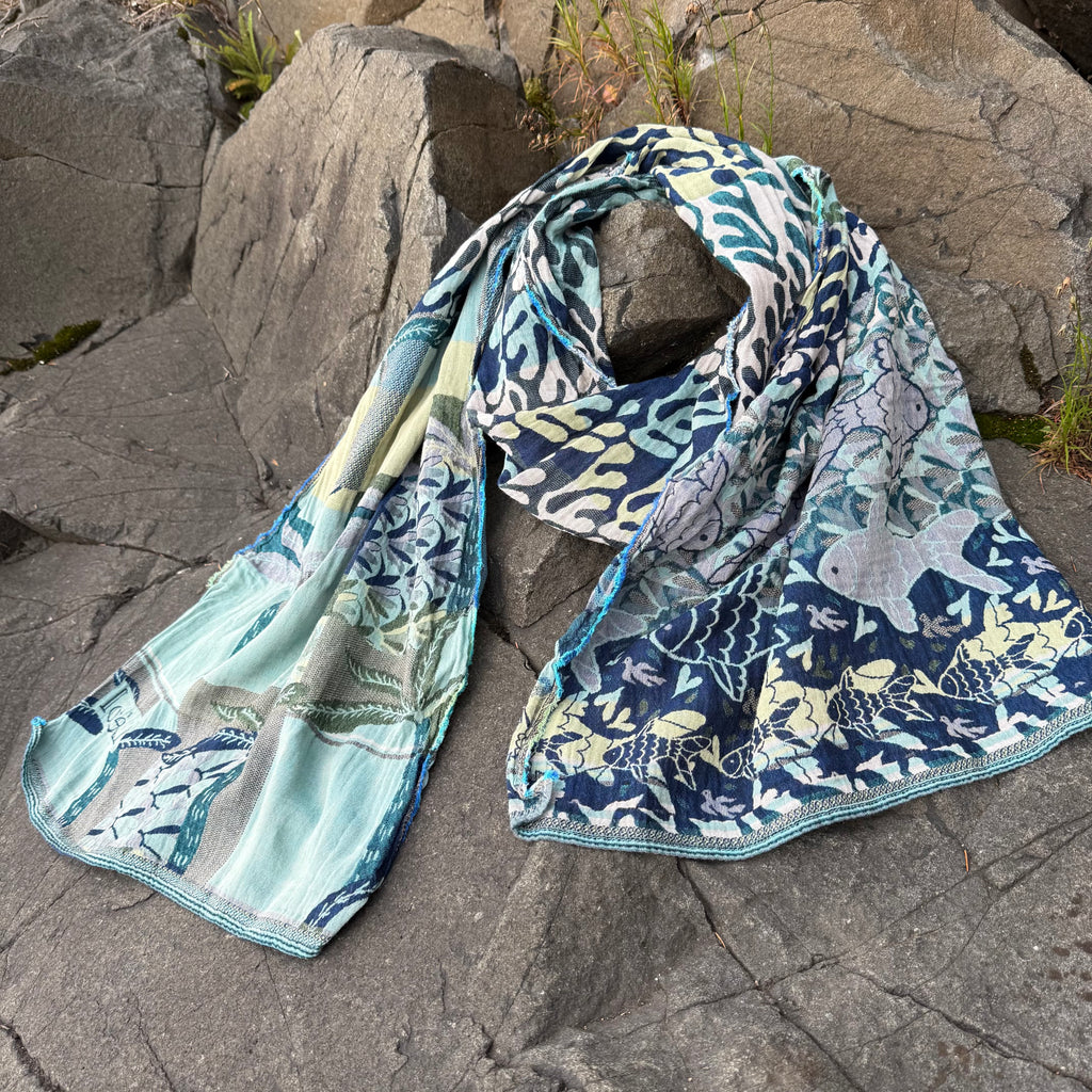 Pascal Jacquard Scarf in Navy by Letol