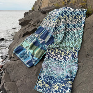 Pascal Jacquard Scarf in Navy by Letol