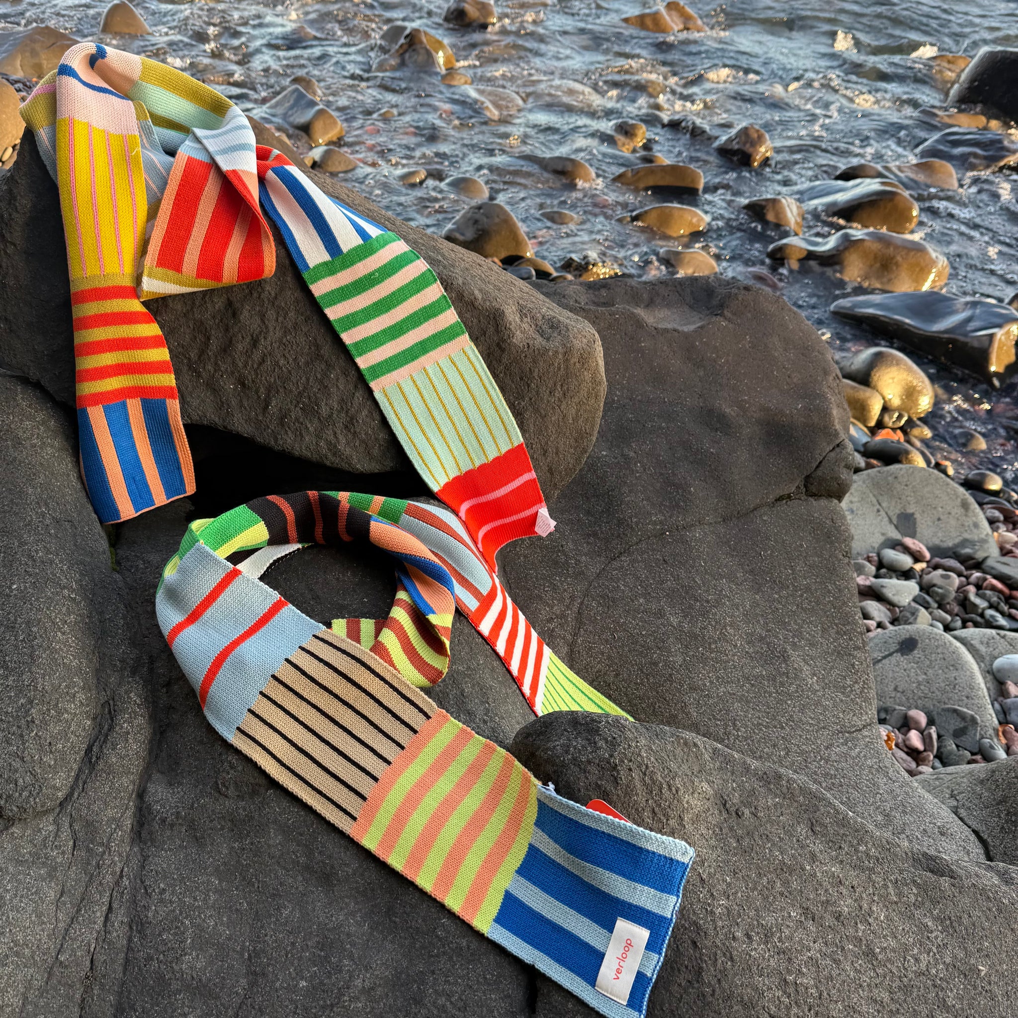 Patchwork Stripe Scarf by Verloop Knits