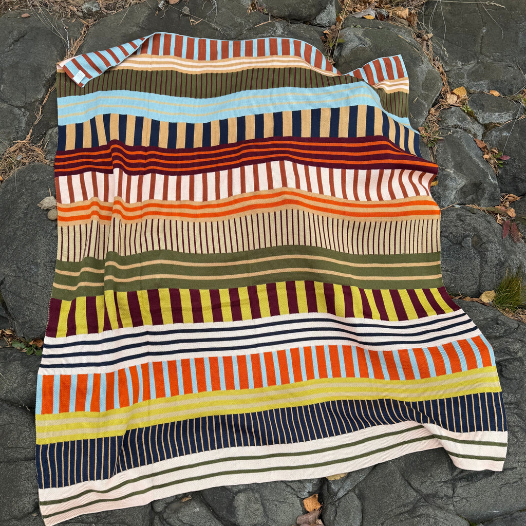 Patchwork Stripe Throw in Desert by Verloop Knits