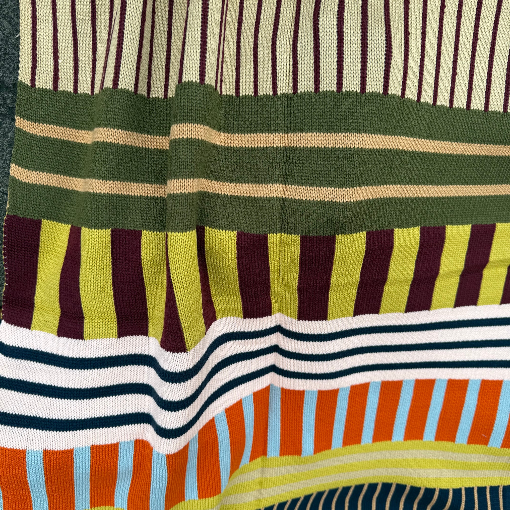 Patchwork Stripe Throw in Desert by Verloop Knits