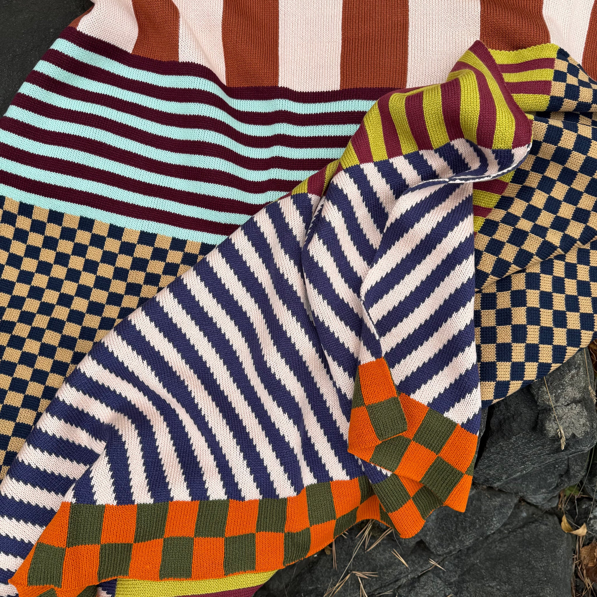 Pattern Patch Throw, Multi 2 by Verloop Knits