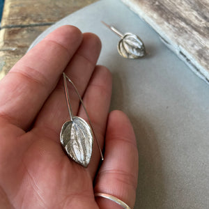 Peperomia Leaf Earrings in Bronze by Tree Trunk Arts