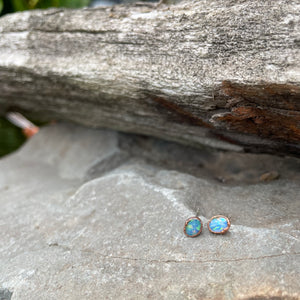 Polished Opal Stud Earrings by Hawkhouse