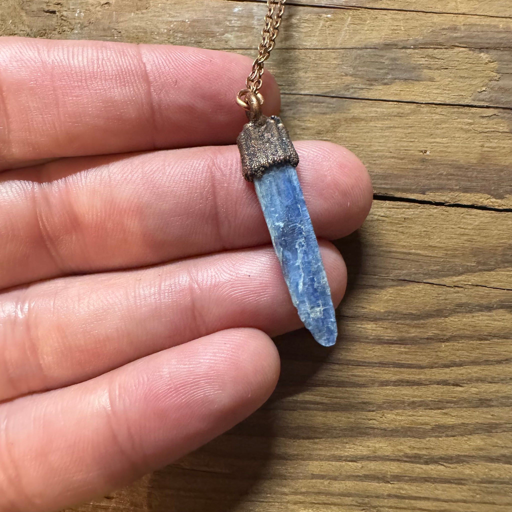 Raw Kyanite Necklace on 24" Copper Chain by Hawkhouse
