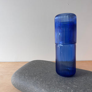 Ribbed Glass Carafe in Pool by GRY MATTR