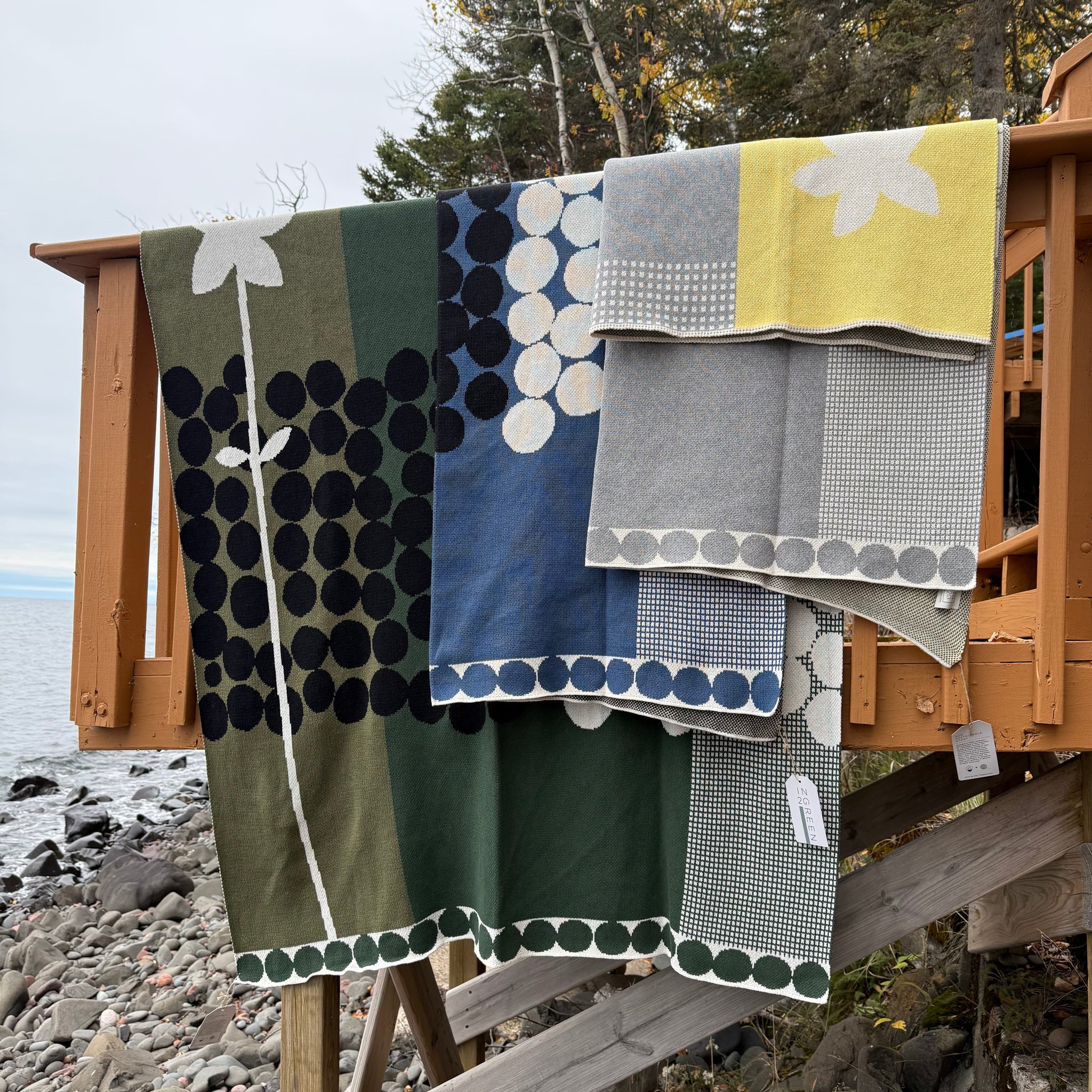 Rock Rose Throw by Susy Pilgrim Waters for In2Green