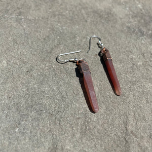 Rusty Quartz Drop Earrings by Hawkhouse