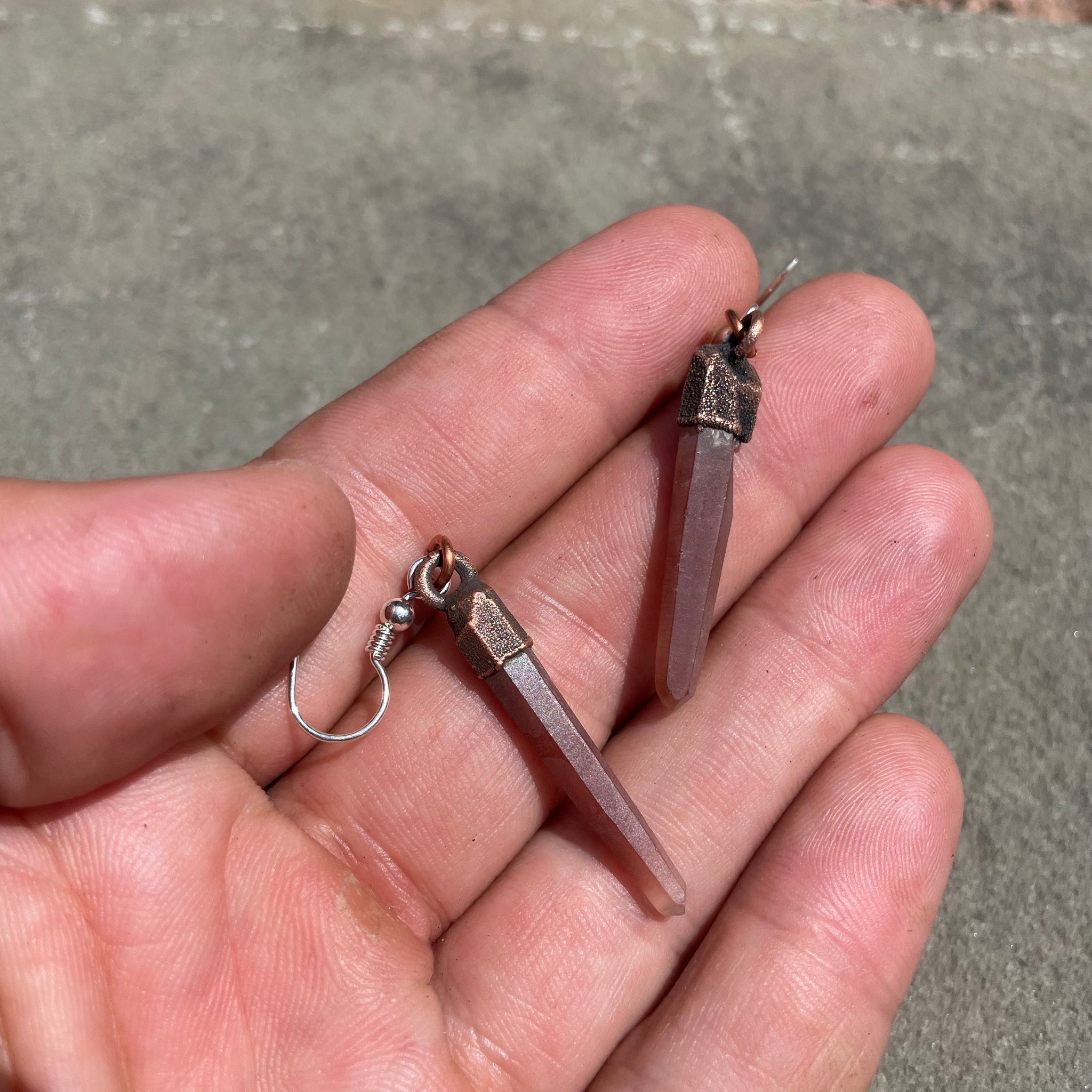 Rusty Quartz Drop Earrings by Hawkhouse