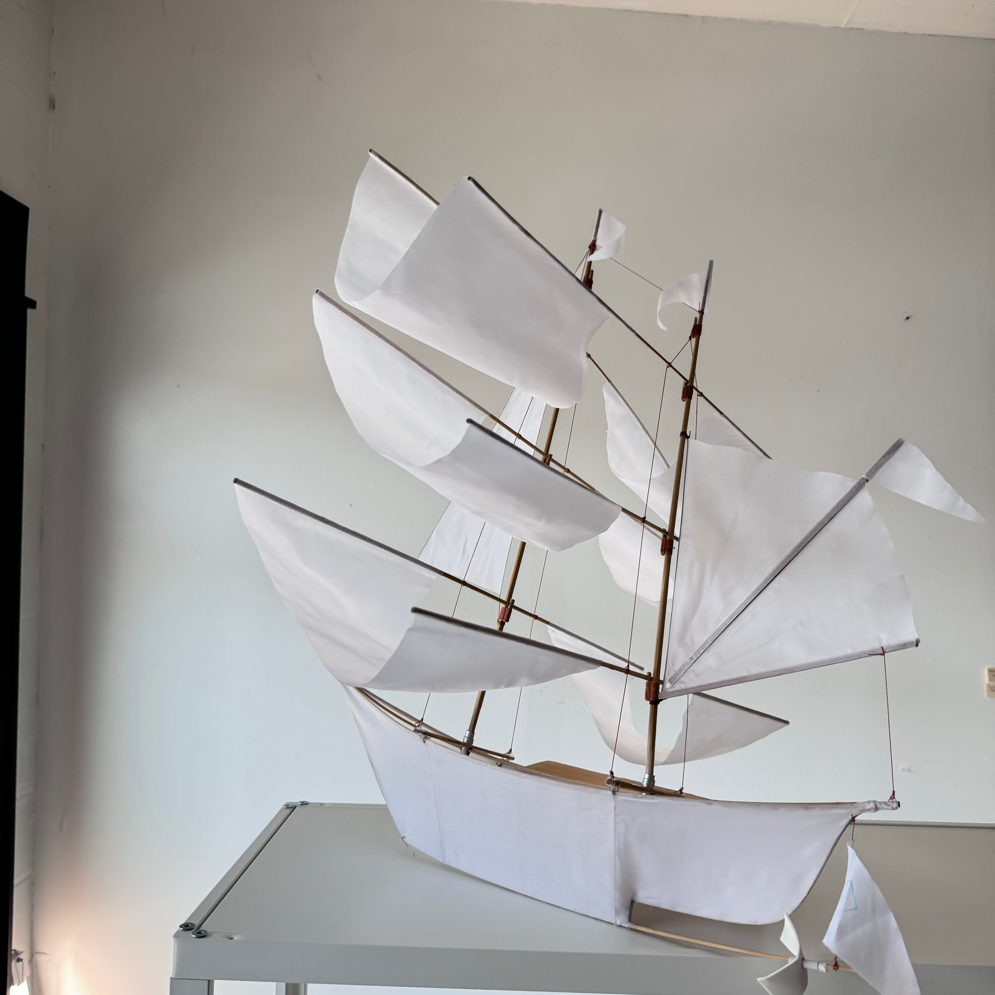 Sailing Ship Kite in White by Haptic Lab