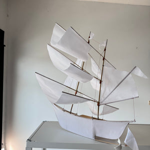 Sailing Ship Kite in White by Haptic Lab
