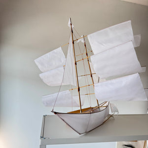 Sailing Ship Kite in White by Haptic Lab