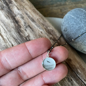 Seagull Photo Bezel Necklace on Sterling by Everyday Artifact