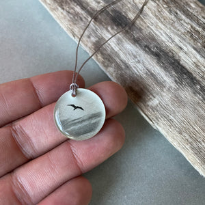 Seagull Silhouette Photo Necklace by Everyday Artifact