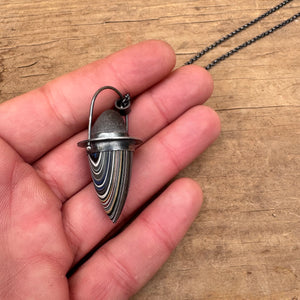Small Set Fordite Necklace By Lakestone Jewelry
